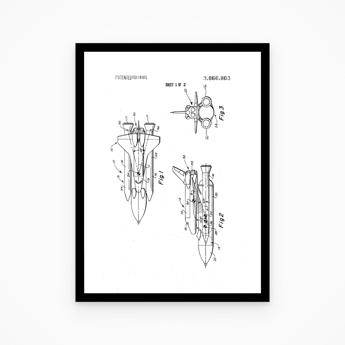 NASA Space Shuttle Patent Print