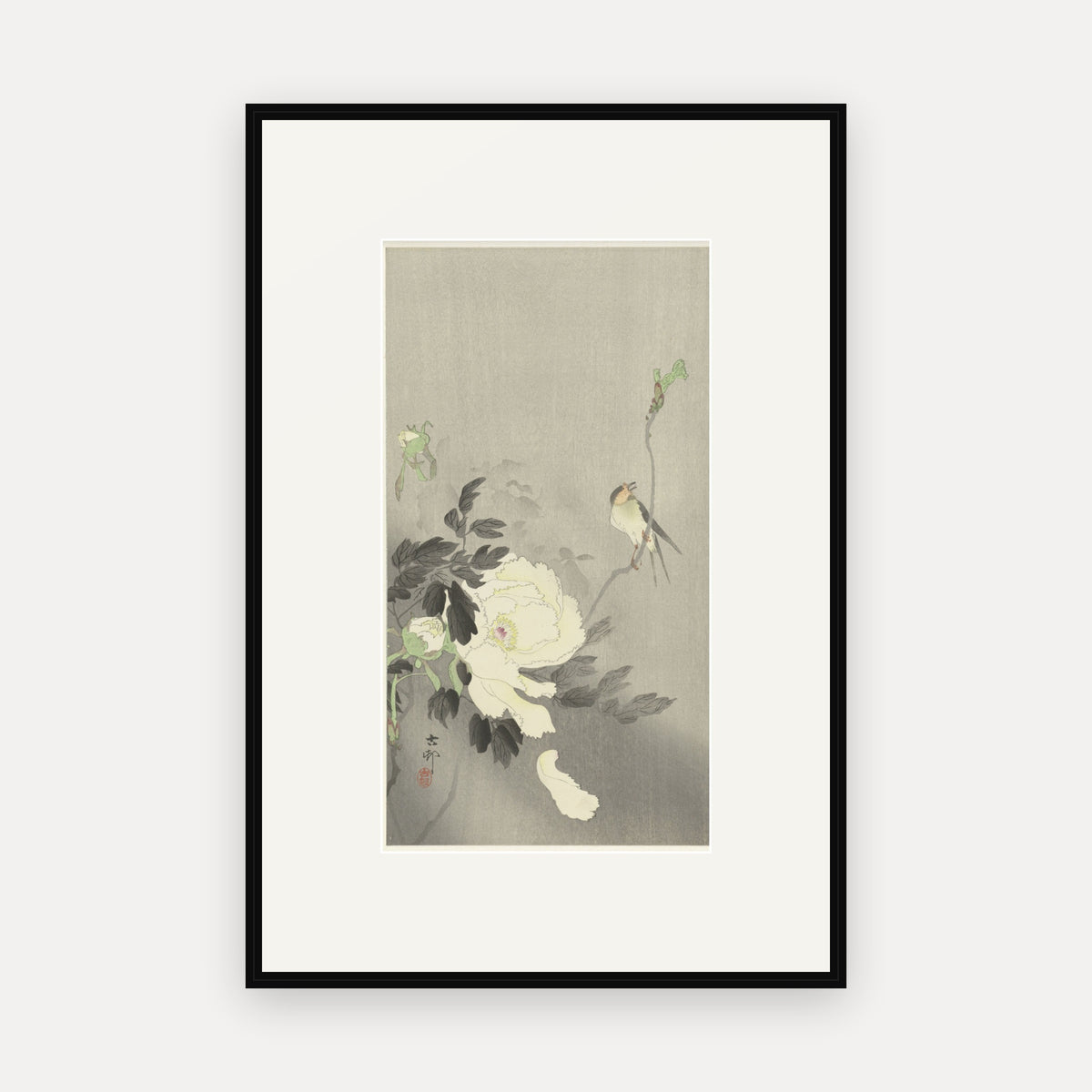 Swallow and Peony · Ohara Koson · Japanese Woodblock Print