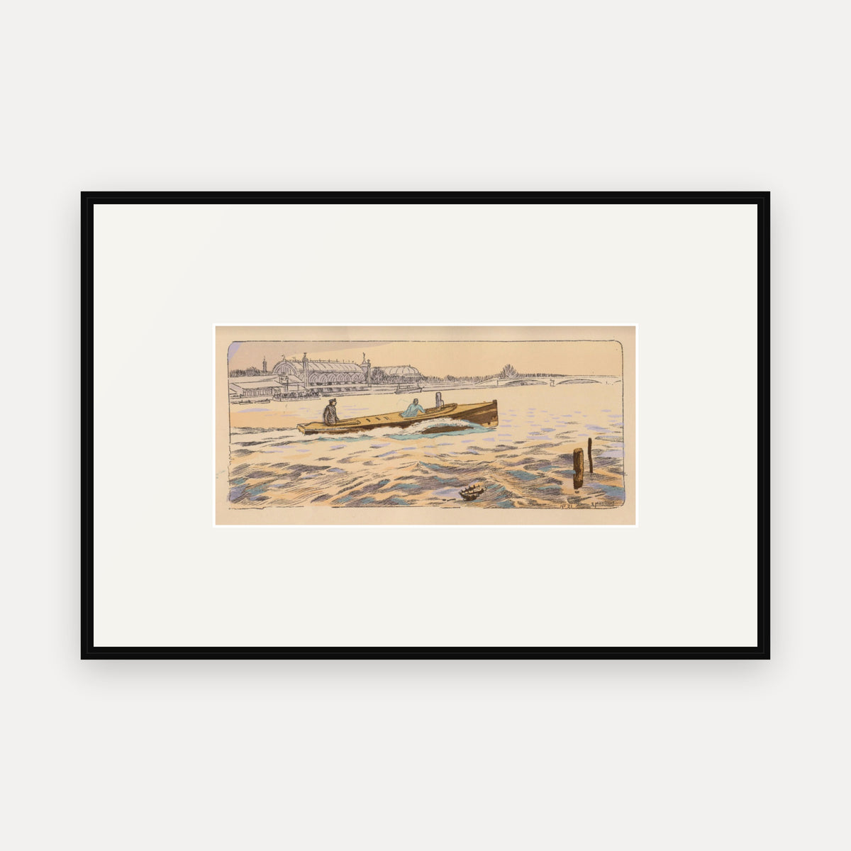 Coupe du Salon 1904, Lorraine-Dietrich Motorboat - Ernest Montaut framed print