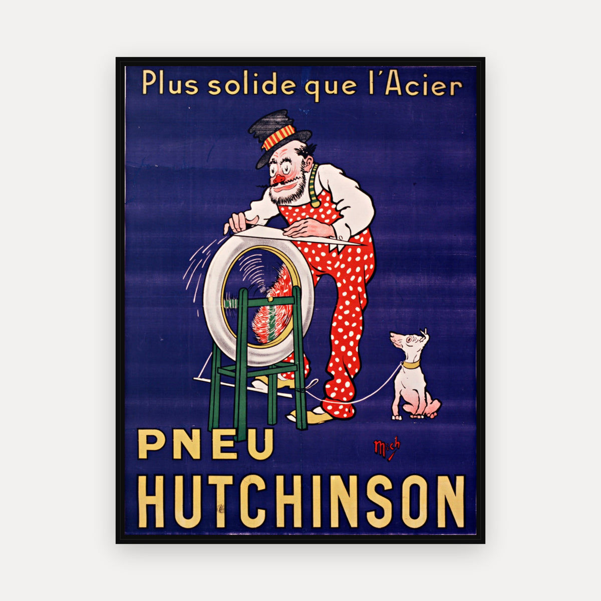 Plus solide que l'acier Pneu Hutchinson · 1920 · Mich - Vintage Poster Print