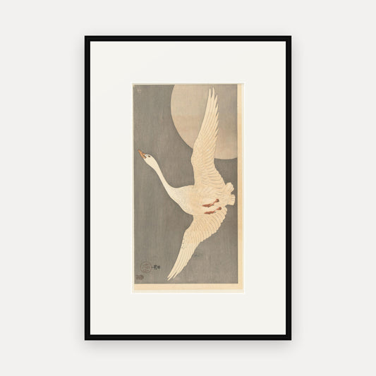Goose and Full Moon · Ohara Koson · Japanese Woodblock Print