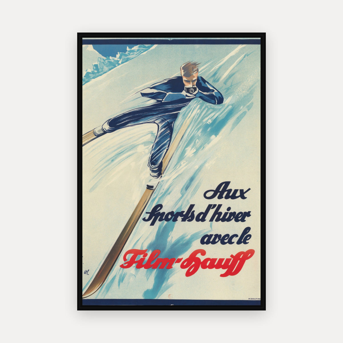Aux sports d'hiver avec le film Hauss · 1934 - Vintage Poster Print