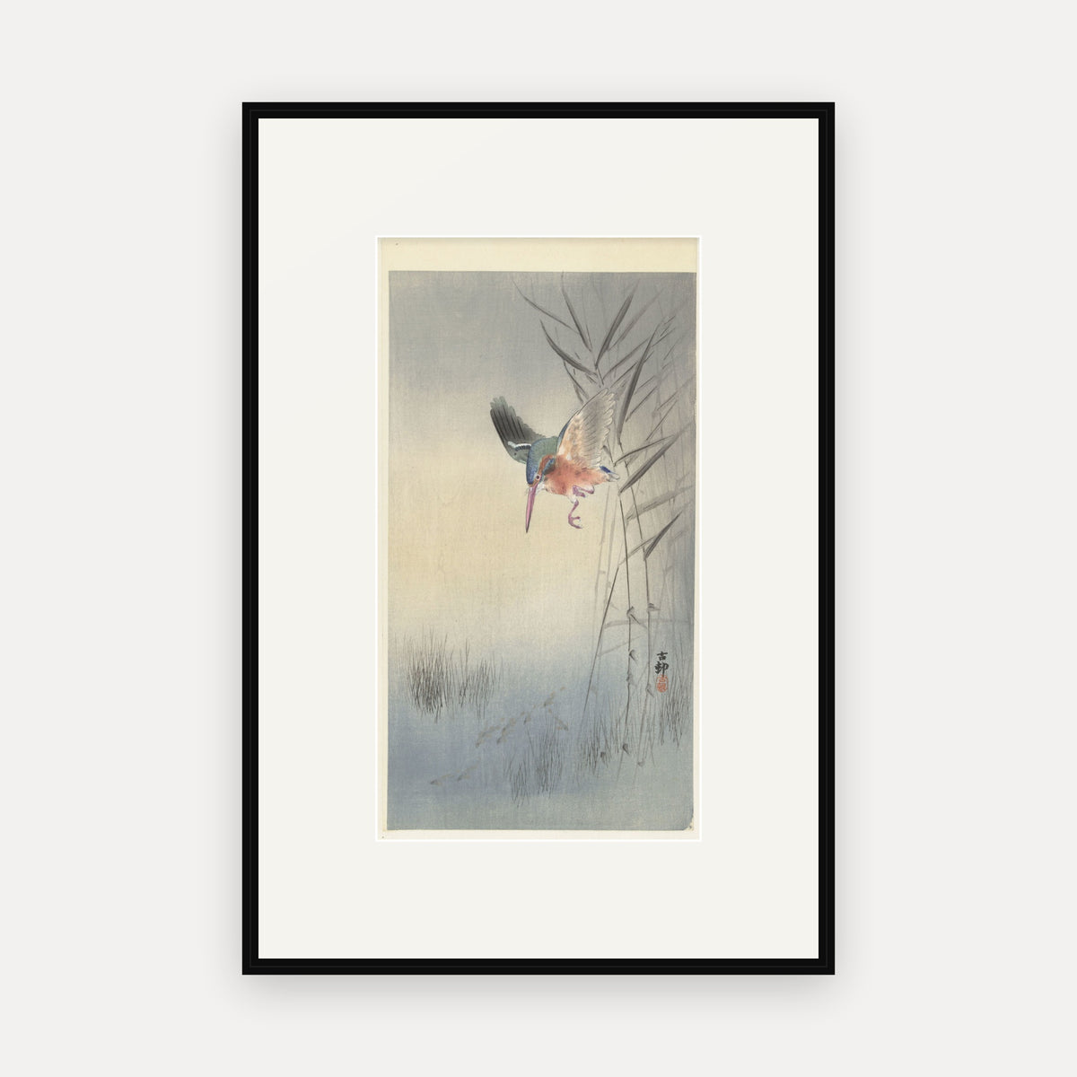Kingfisher Hunting · Ohara Koson · Japanese Woodblock Print