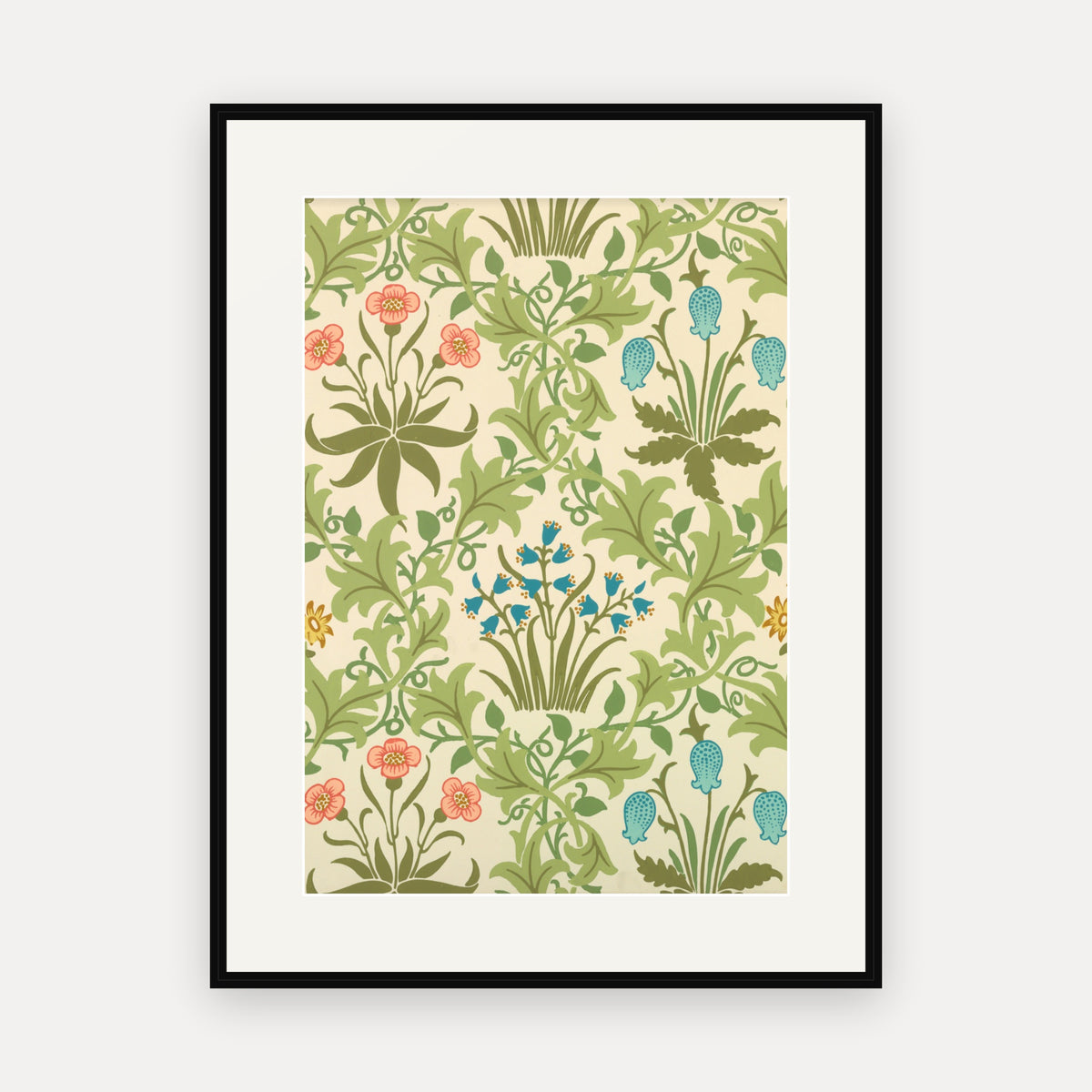 Celandine, Morris & Co. - mounted and framed print, front view