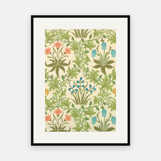 Celandine, Morris & Co. - mounted and framed print, front view