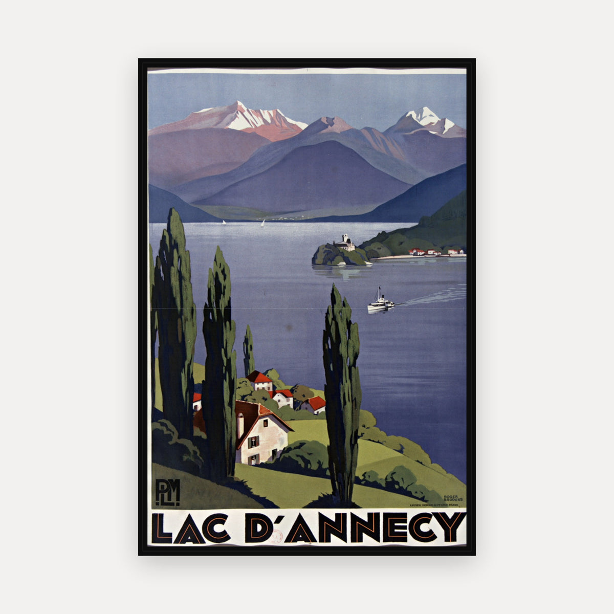 PLM. Lac d'Annecy · 1930 · Roger Broders - Vintage Poster Print
