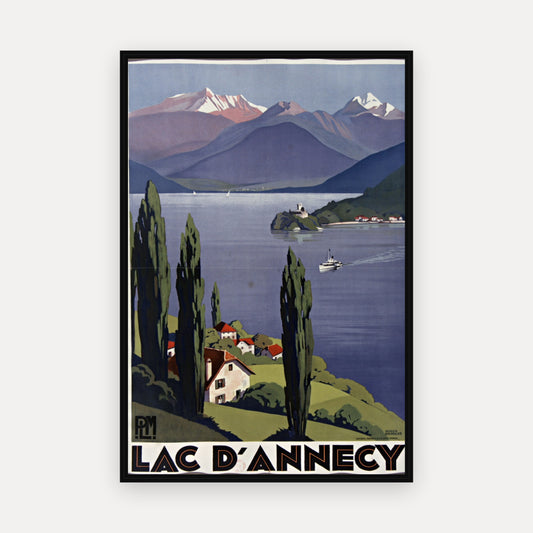 PLM. Lac d'Annecy · 1930 · Roger Broders - Vintage Poster Print