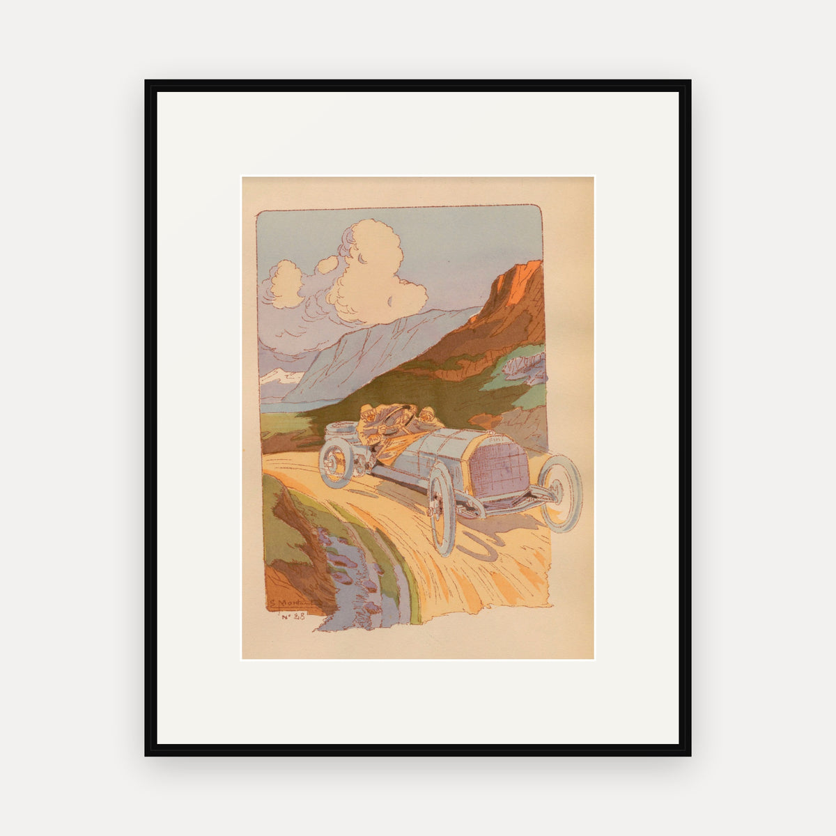 Coupe de l'Empereur 1907, Fiat - Ernest Montaut framed print
