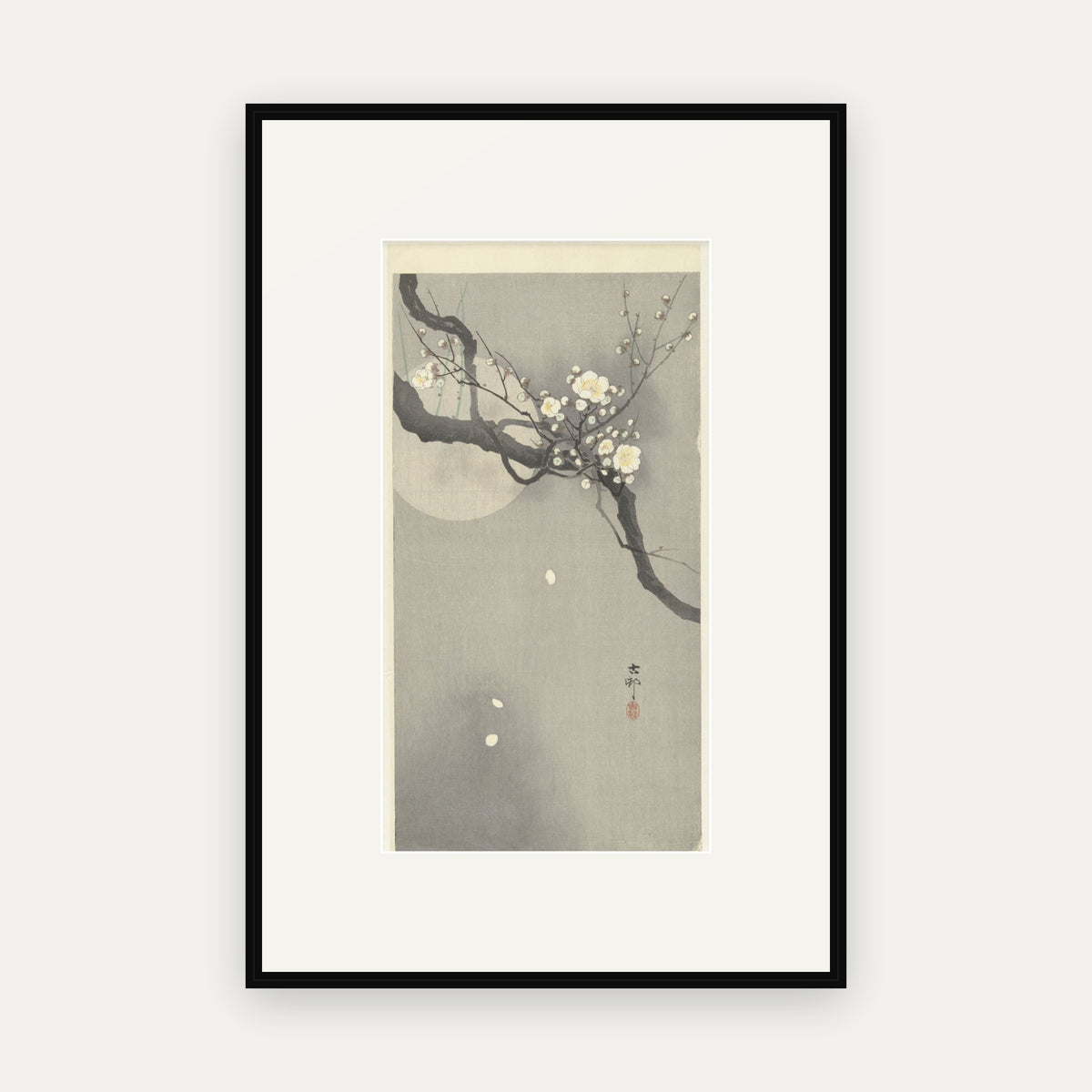 Plum Blossom and Full Moon · Ohara Koson · Japanese Woodblock Print