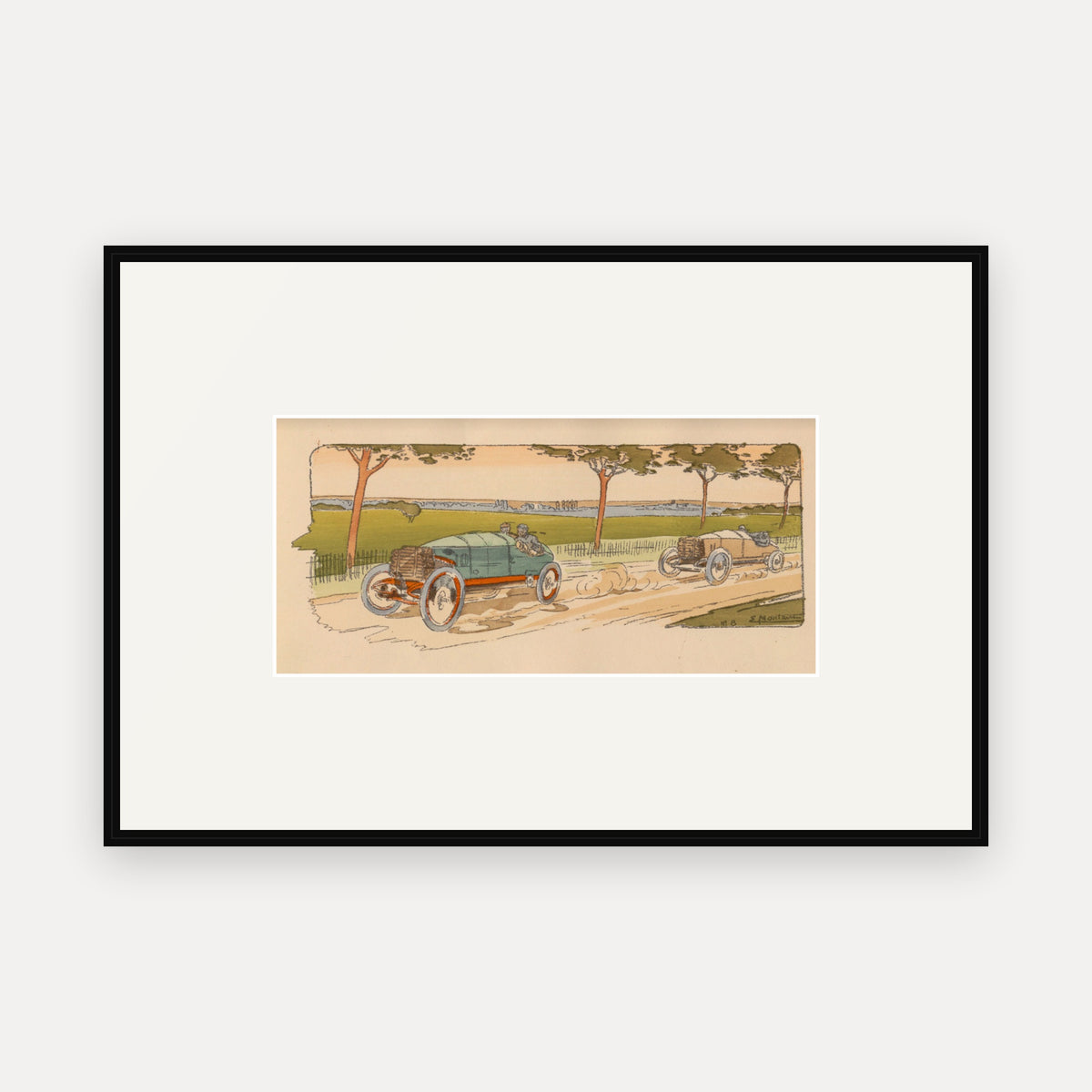 Gordon-Bennett Trial 1904, Lorraine-Dietrich - Ernest Montaut framed print