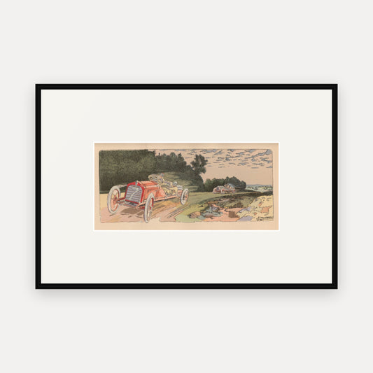 Circuit des Ardennes 1906, Lorraine-Dietrich - Ernest Montaut framed print