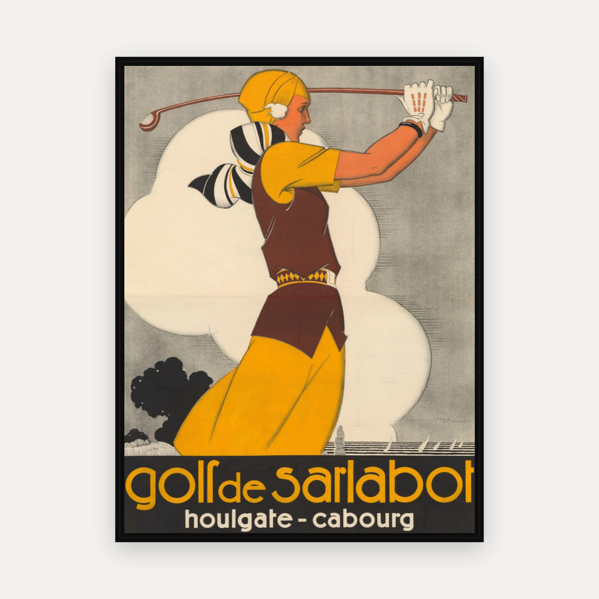 Golf de Sarlatbot - Houlgate - Cabourg · 1930 · René Vincent - Vintage Poster Print