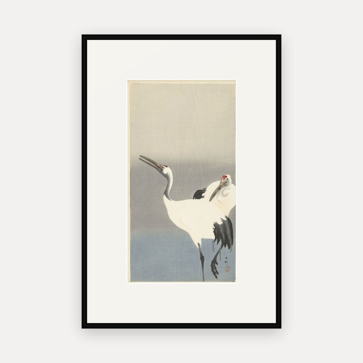 Two Cranes · Ohara Koson · Japanese Woodblock Print