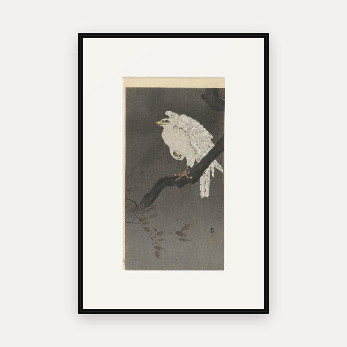 Eagle on a Branch · Ohara Koson · Japanese Woodblock Print