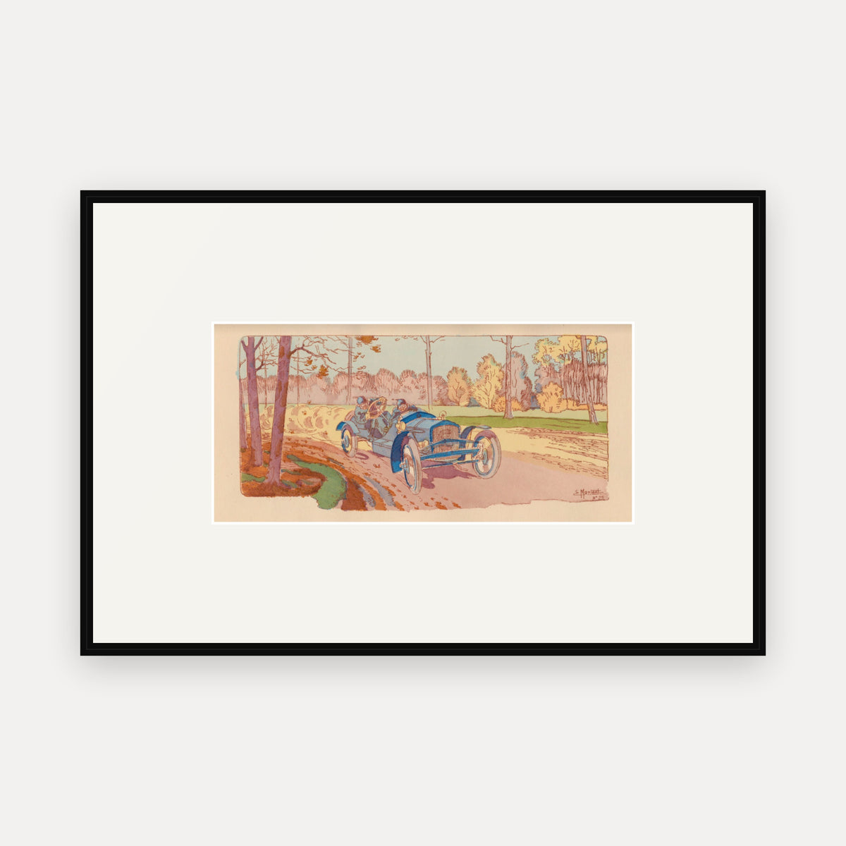 Coupe des Voiturettes 1906, Sizaire et Naudin - Ernest Montaut framed print