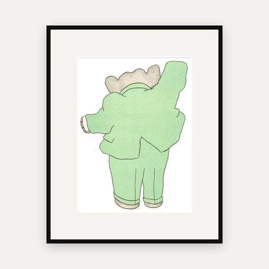 Babar's New Green Suit, Histoire de Babar - mounted and framed print, front view