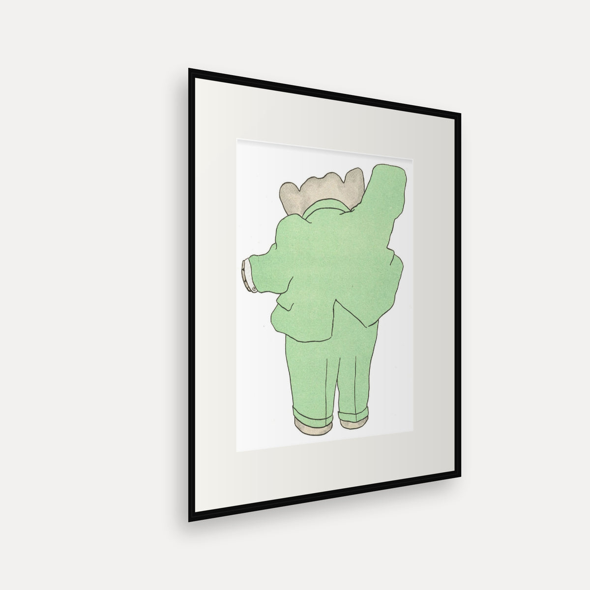 Babar's New Green Suit, Histoire de Babar - mounted and framed print, angled view