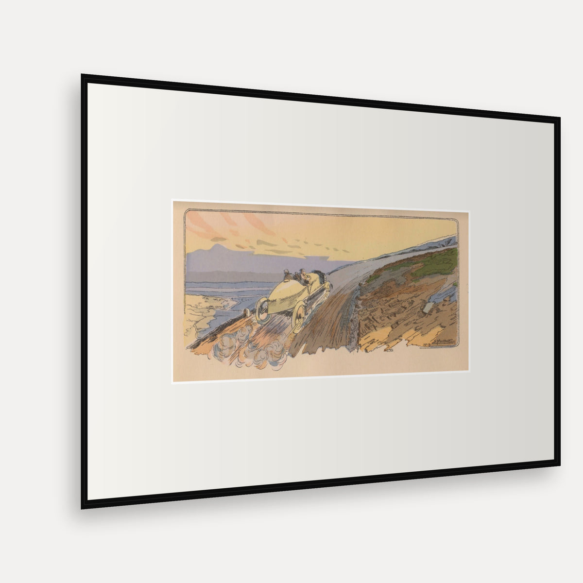 Mont Ventoux Hill Climb, Lorraine-Dietrich - Ernest Montaut framed print shown at an angle