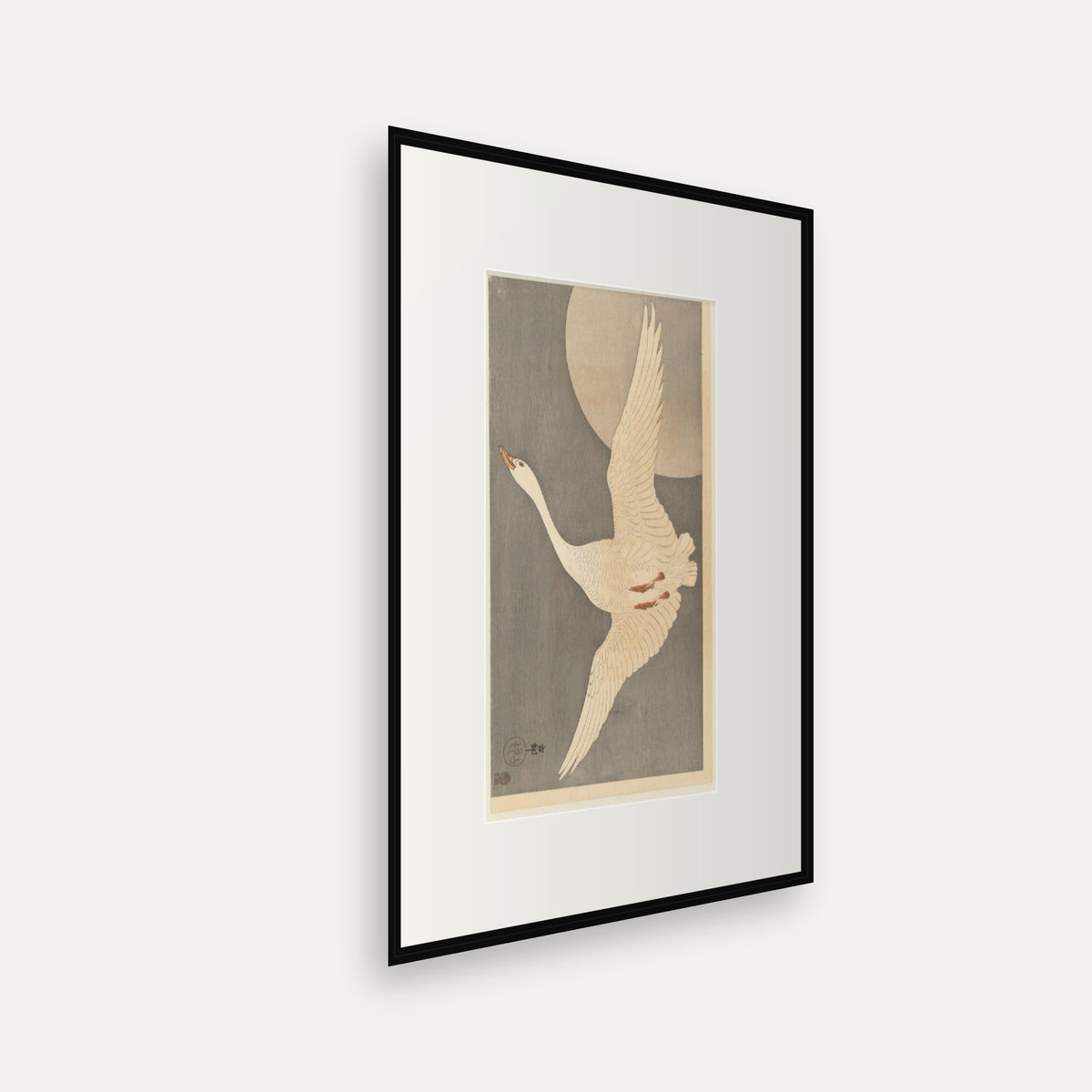 Goose and Full Moon · Ohara Koson · Japanese Woodblock Print