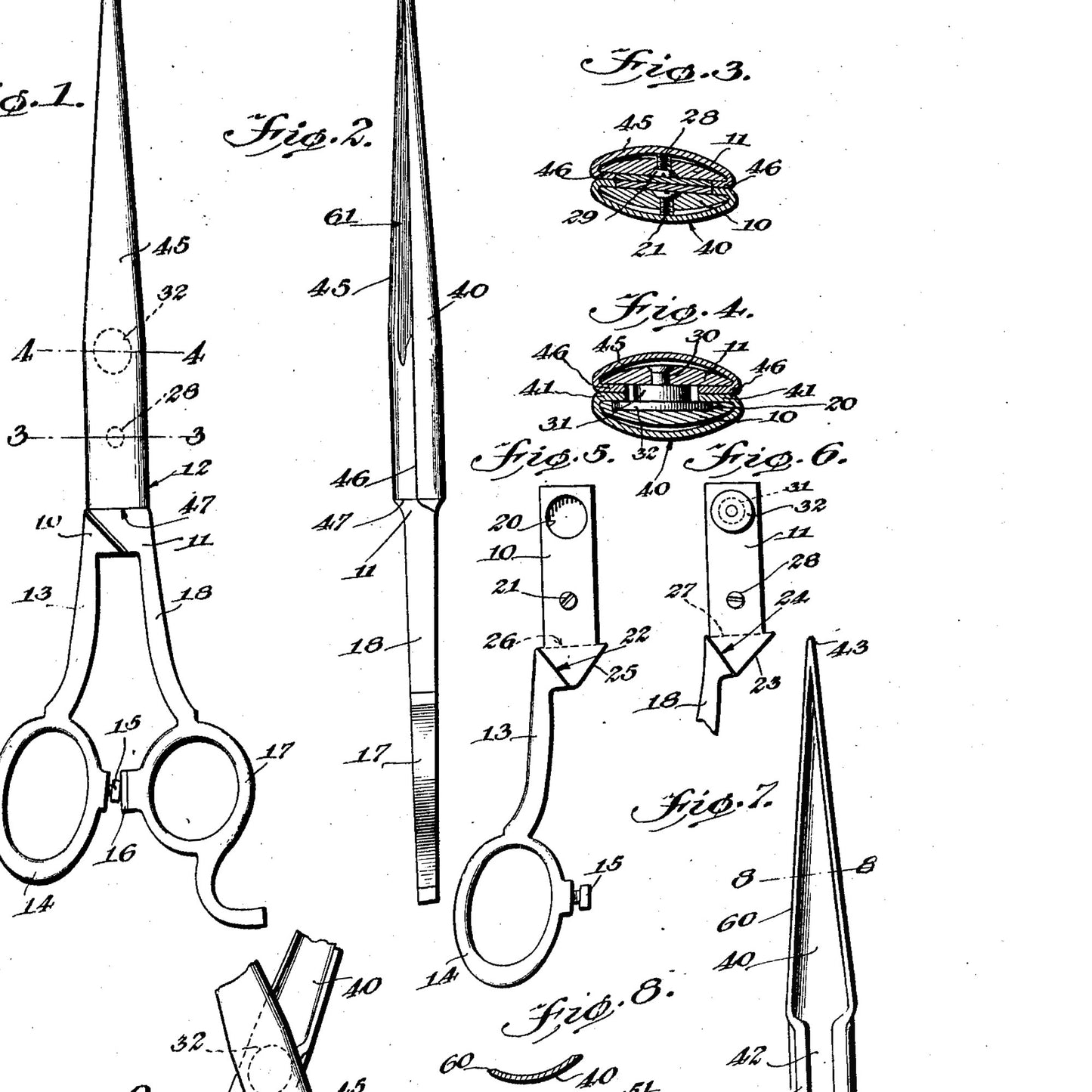 Scissors 1930 Patent Print