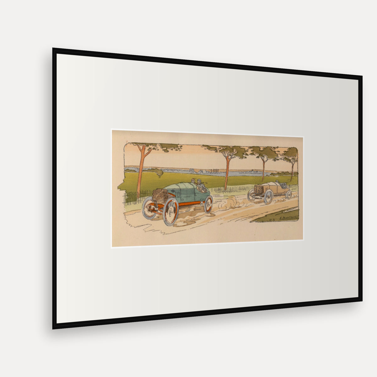 Gordon-Bennett Trial 1904, Lorraine-Dietrich - Ernest Montaut framed print shown at an angle