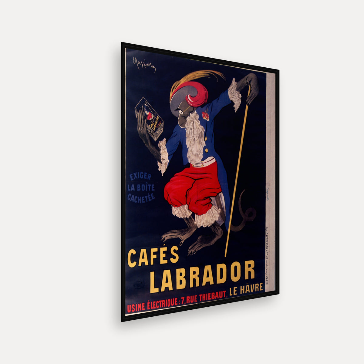 Cafés Labrador. Usine électrique, 7 rue Thiébaut, Le Hâvre · 1905 · Leonetto Cappiello - Vintage Poster Print