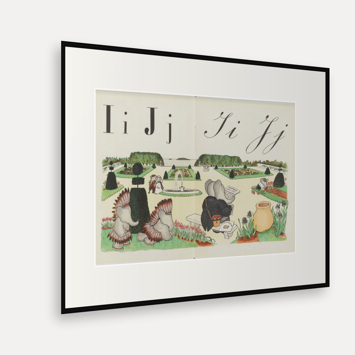The Letters I and J, ABC de Babar - mounted and framed print, angled view