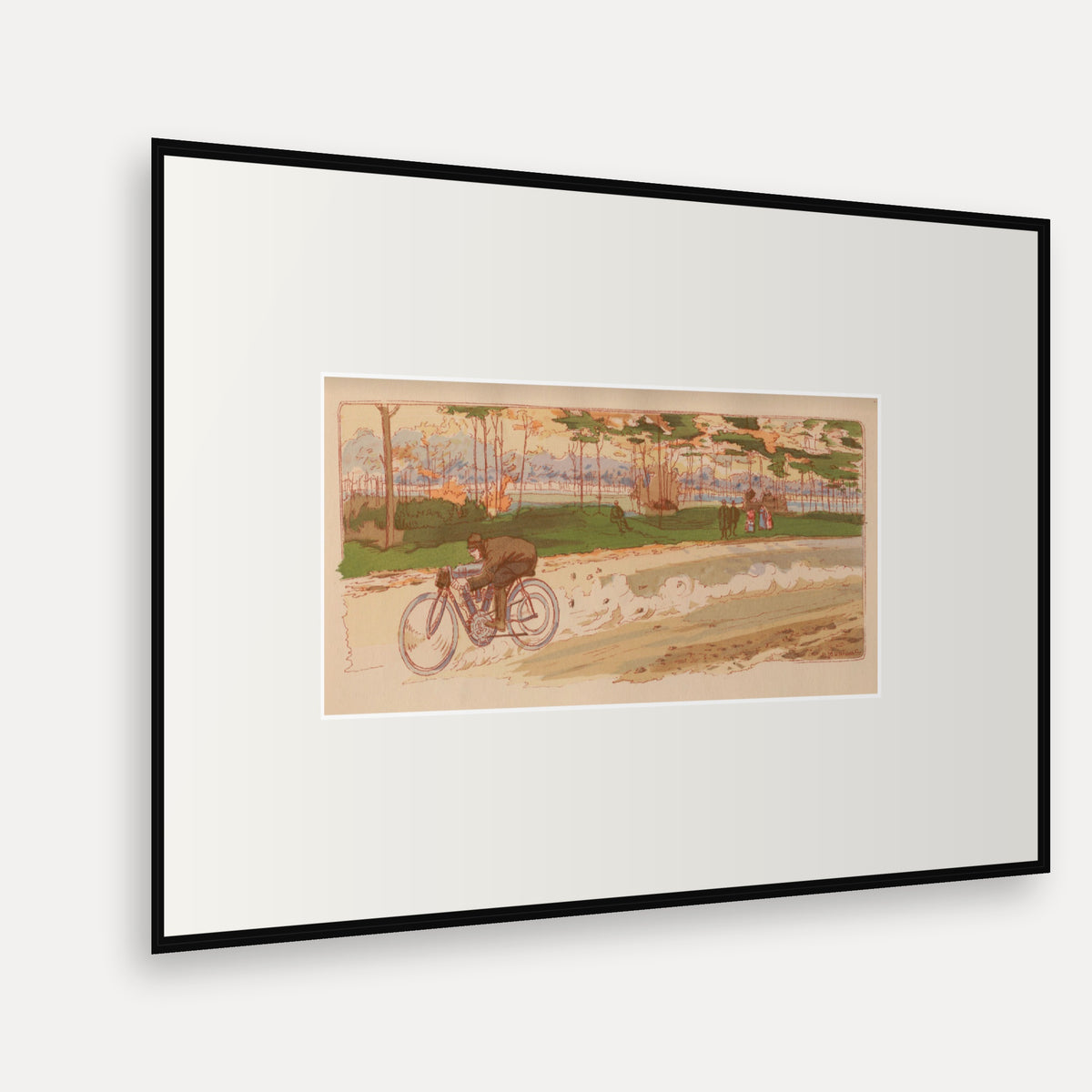 Dourdan, Peugeot Motorcycle - Ernest Montaut framed print shown at an angle