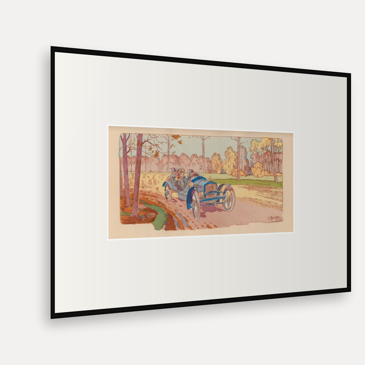 Coupe des Voiturettes 1906, Sizaire et Naudin - Ernest Montaut framed print shown at an angle