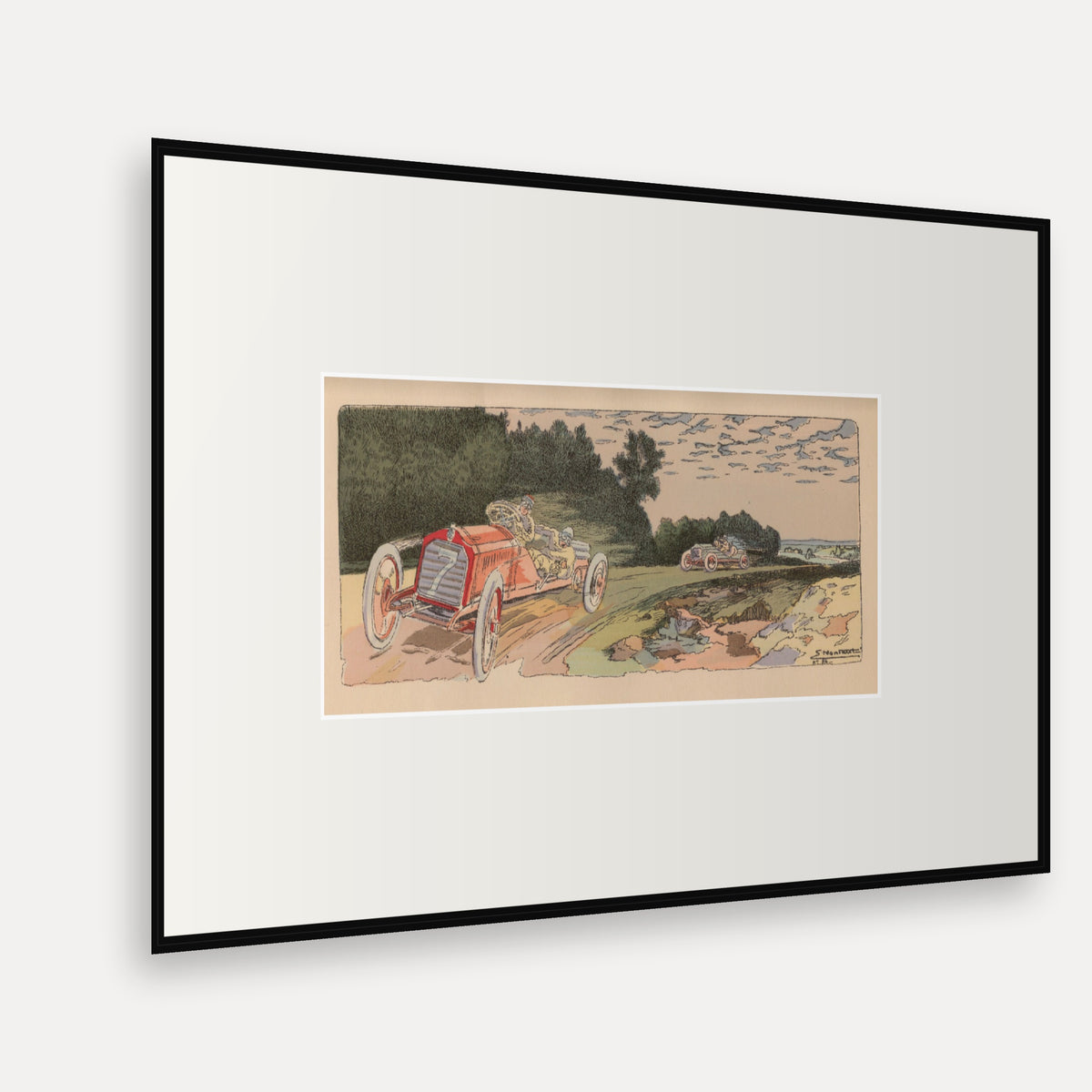 Circuit des Ardennes 1906, Lorraine-Dietrich - Ernest Montaut framed print shown at an angle