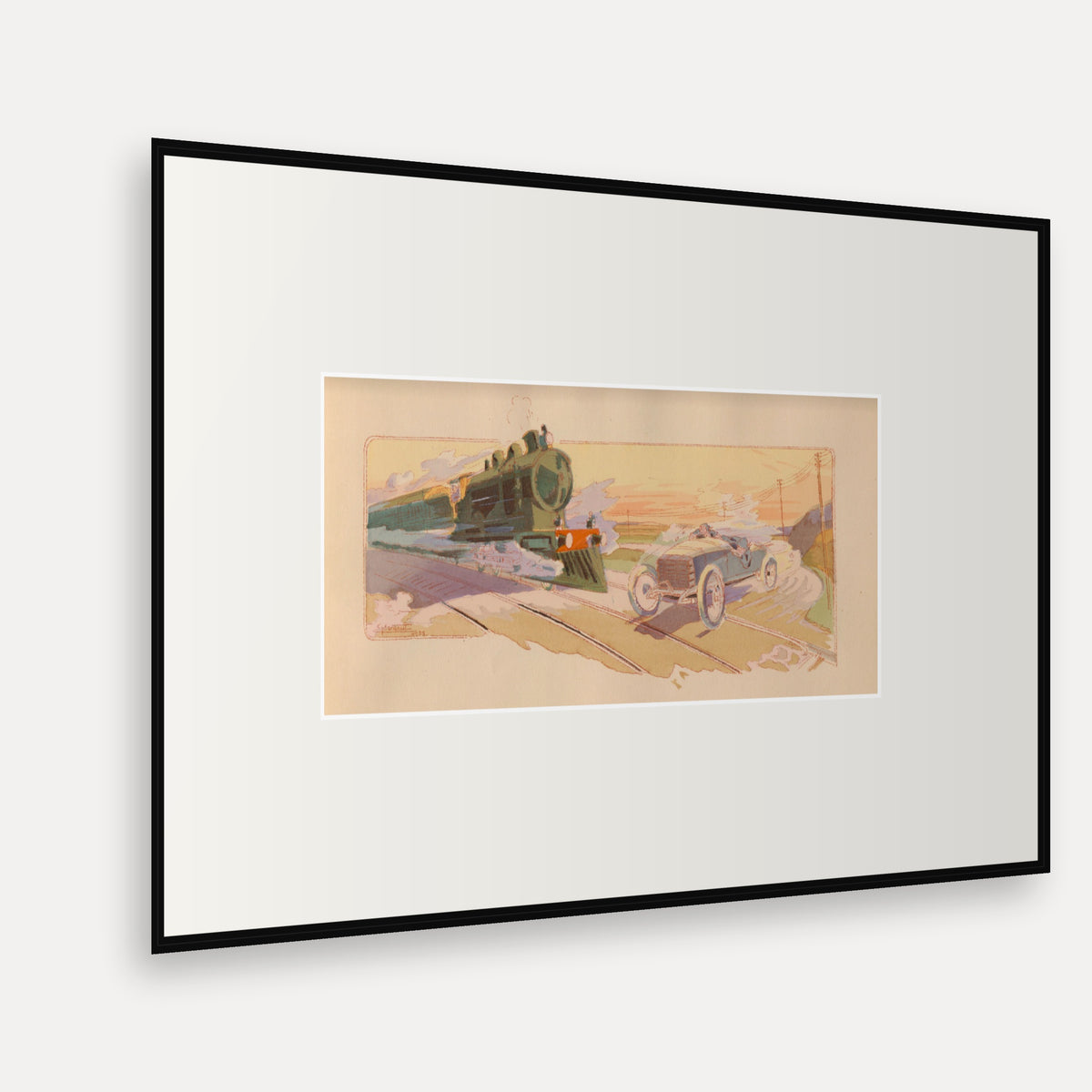 Coupe Vanderbilt 1904, Lorraine-Dietrich - Ernest Montaut framed print shown at an angle