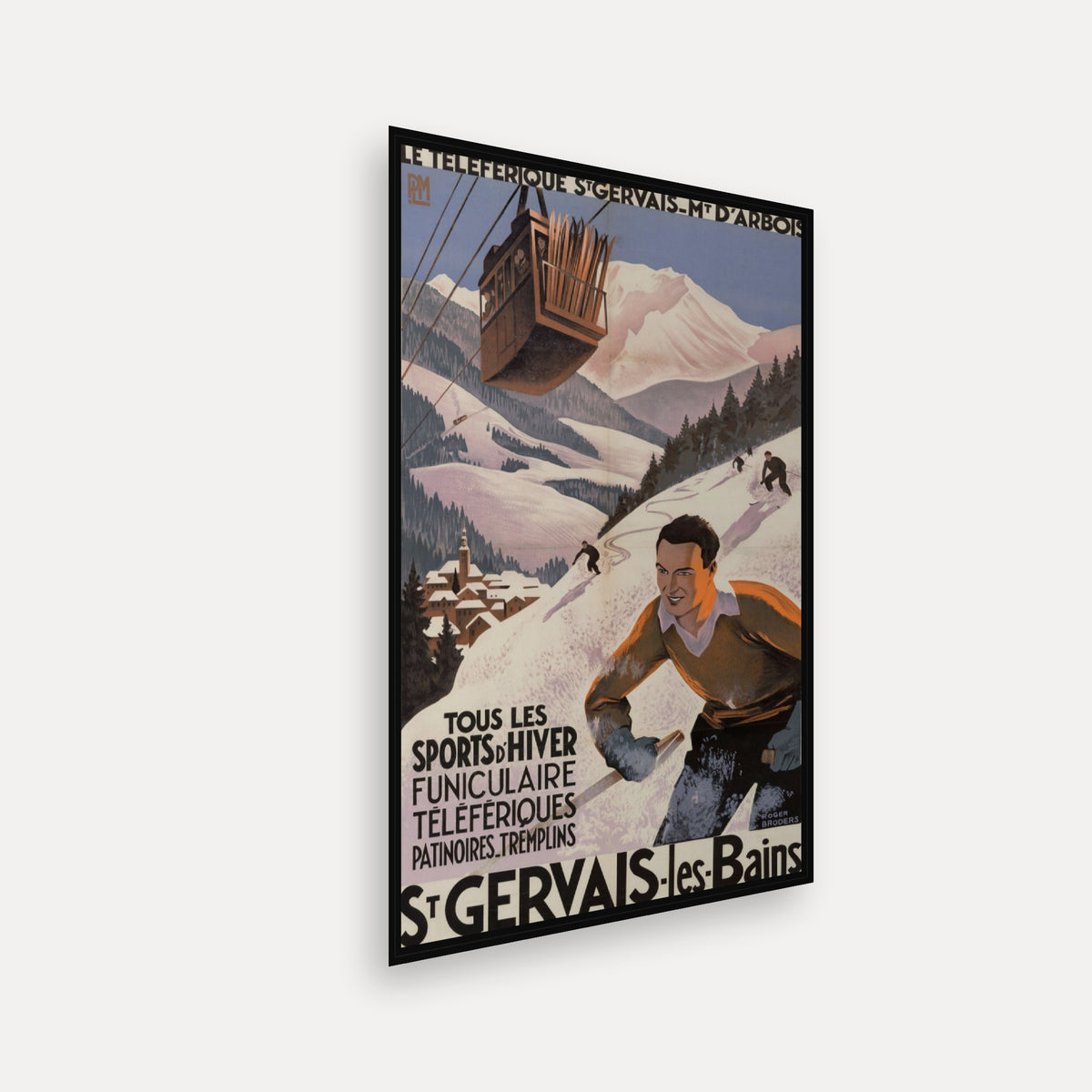 Le téléphérique Saint-Gervais Mont-d'Arbois · 1930 · Roger Broders - Vintage Poster Print