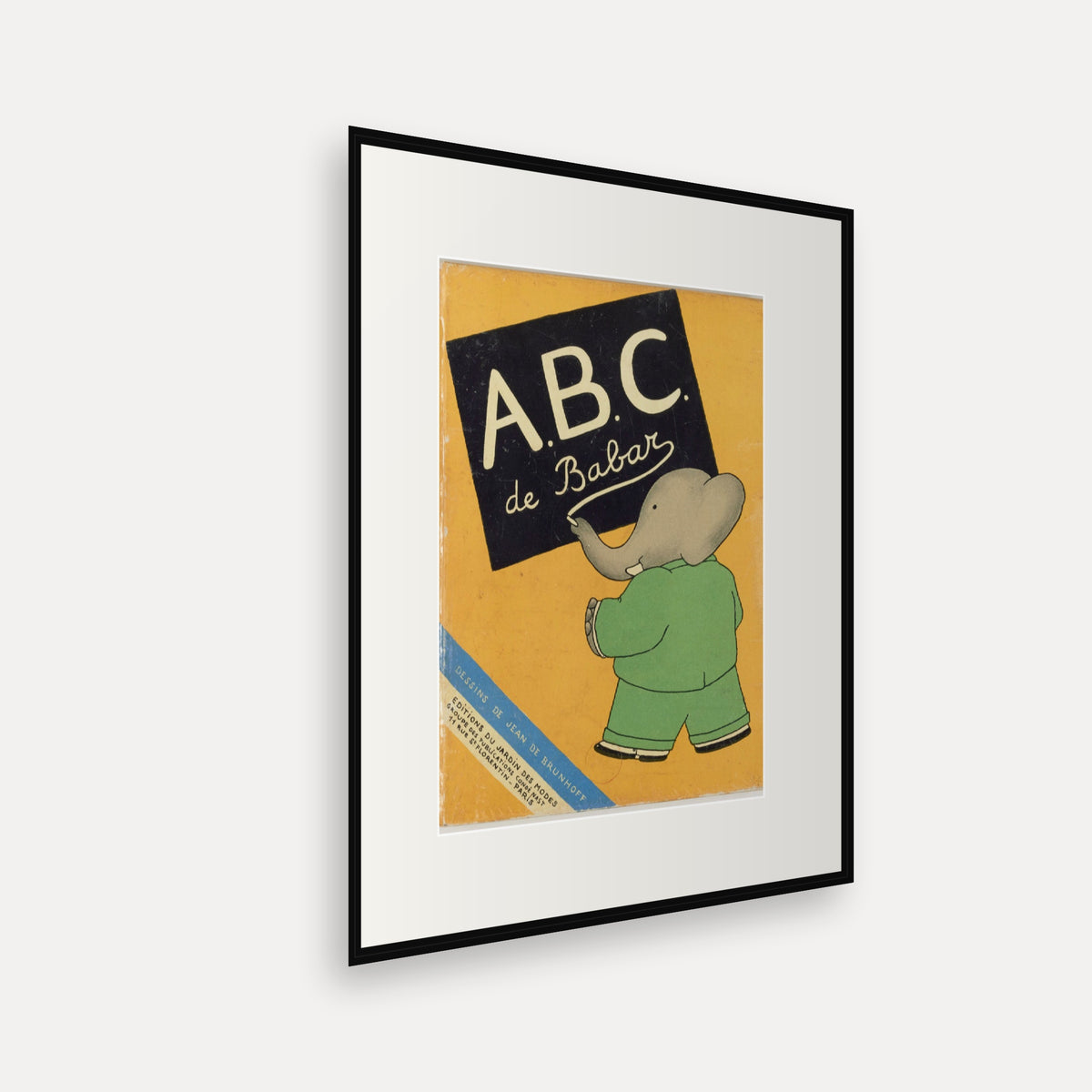 The Cover, ABC de Babar - mounted and framed print, angled view
