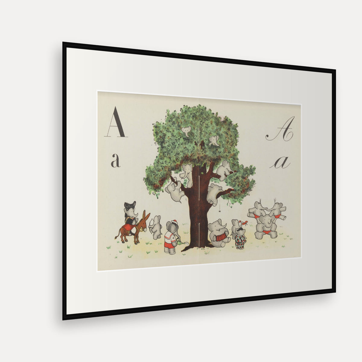 The Letter A, ABC de Babar - mounted and framed print, angled view
