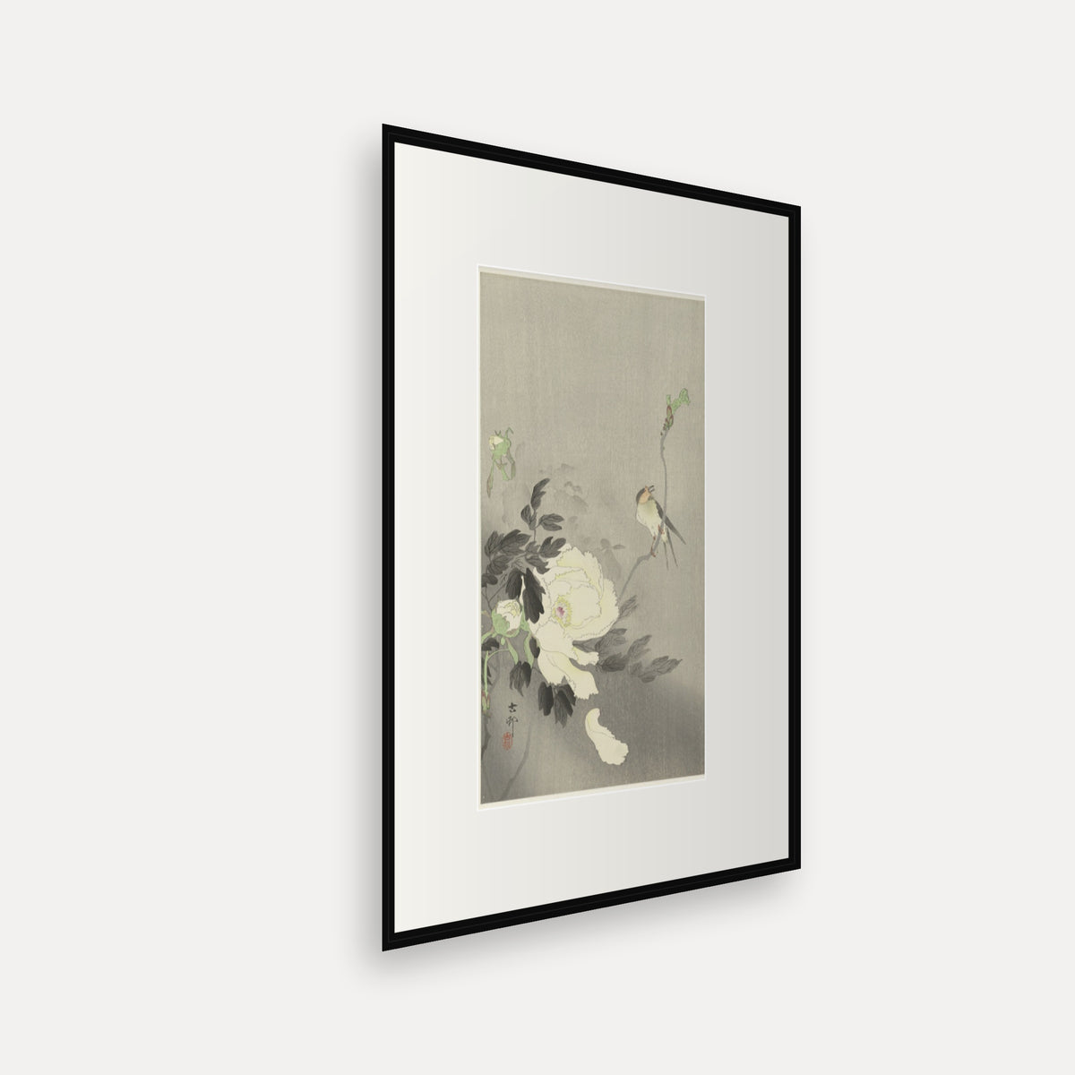 Swallow and Peony · Ohara Koson · Japanese Woodblock Print