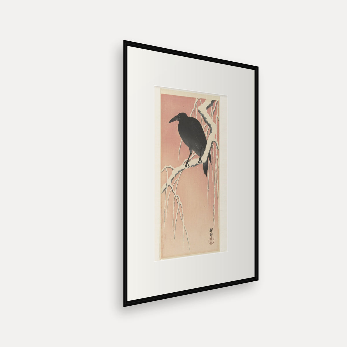 Crow on a Snowy Branch · Ohara Koson · Japanese Woodblock Print