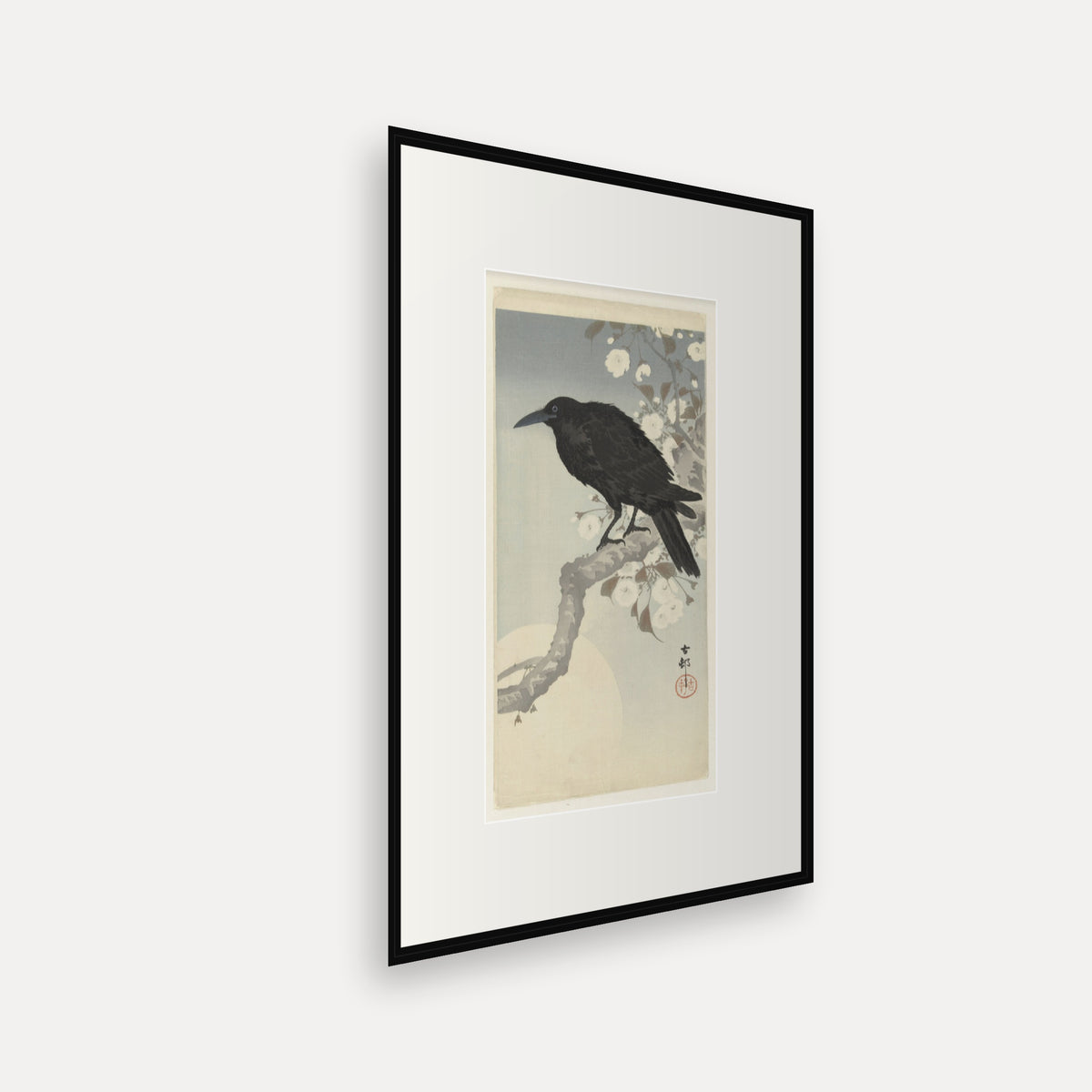 Crow and Full Moon · Ohara Koson · Japanese Woodblock Print