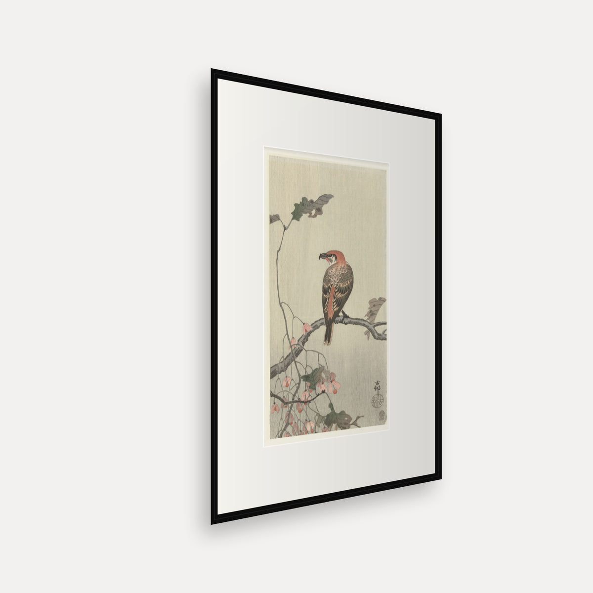 Crossbill on a Branch · Ohara Koson · Japanese Woodblock Print