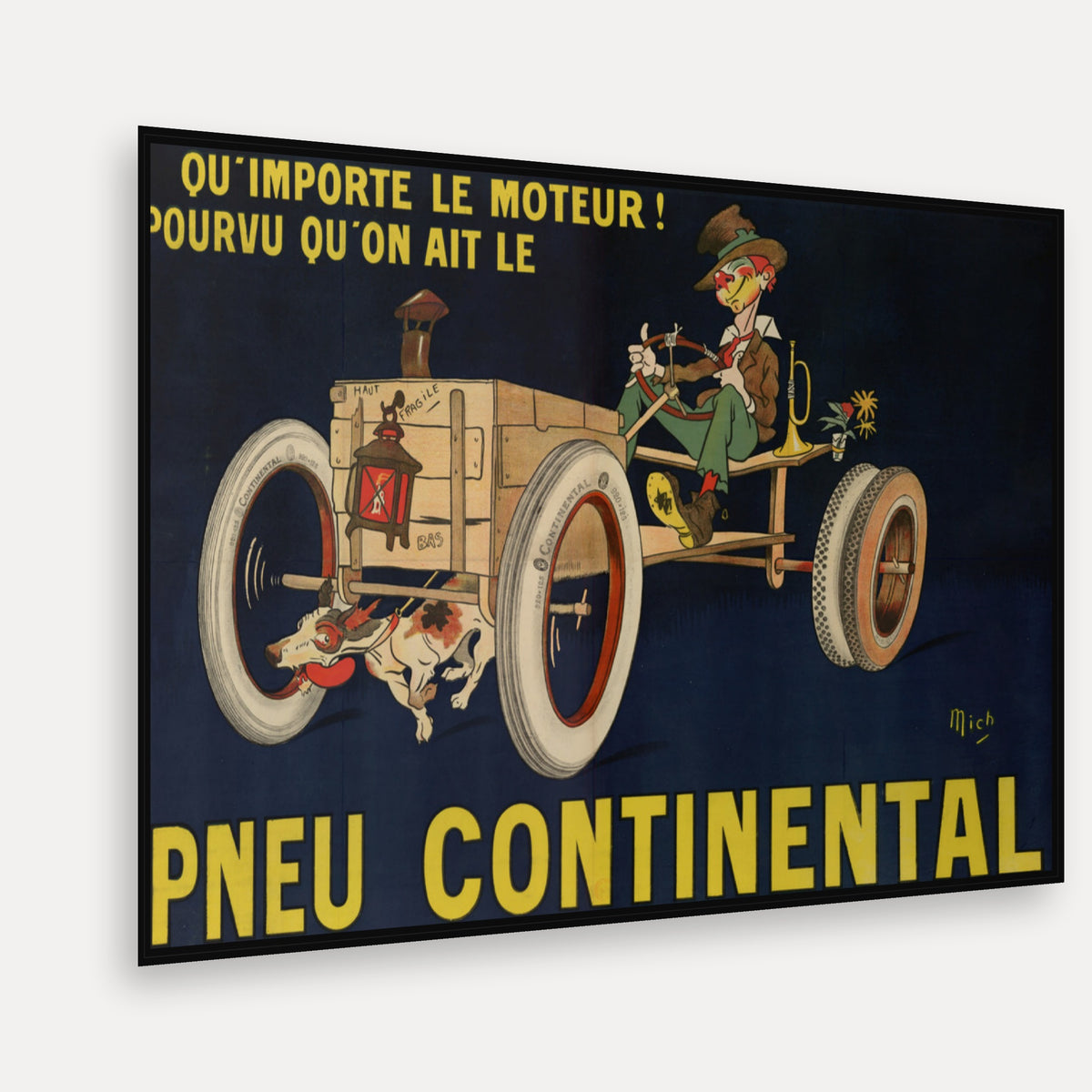 Qu'importe le moteur pourvu qu'on ait le pneu Continental - ([Variante de format, texte en français]) · 1913 · Mich - Vintage Poster Print