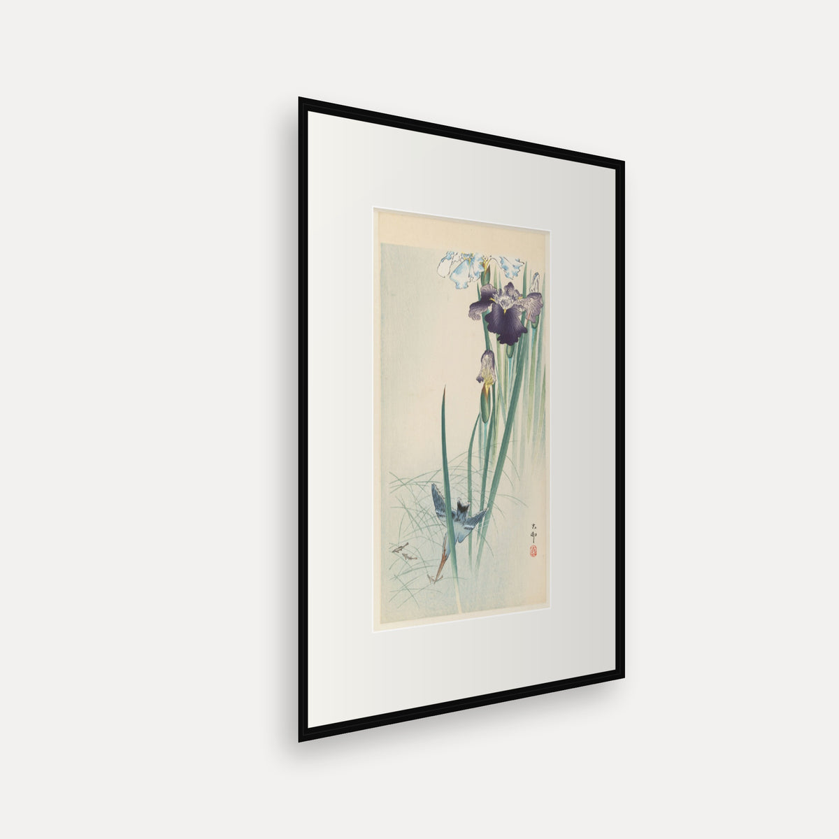 Kingfisher and Irises · Ohara Koson · Japanese Woodblock Print