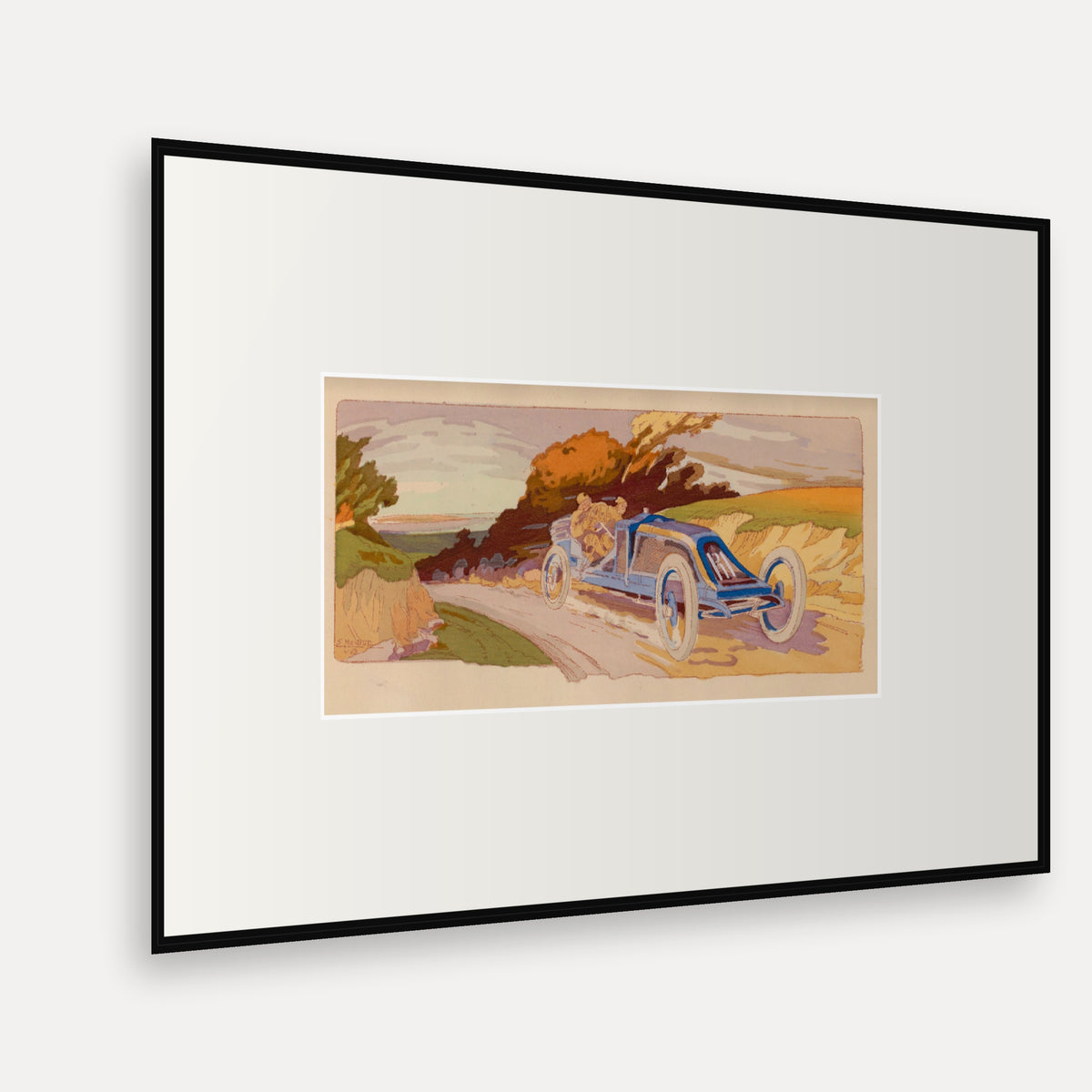 Circuit de la Seine-Inférieure 1907, Renault - Ernest Montaut framed print shown at an angle