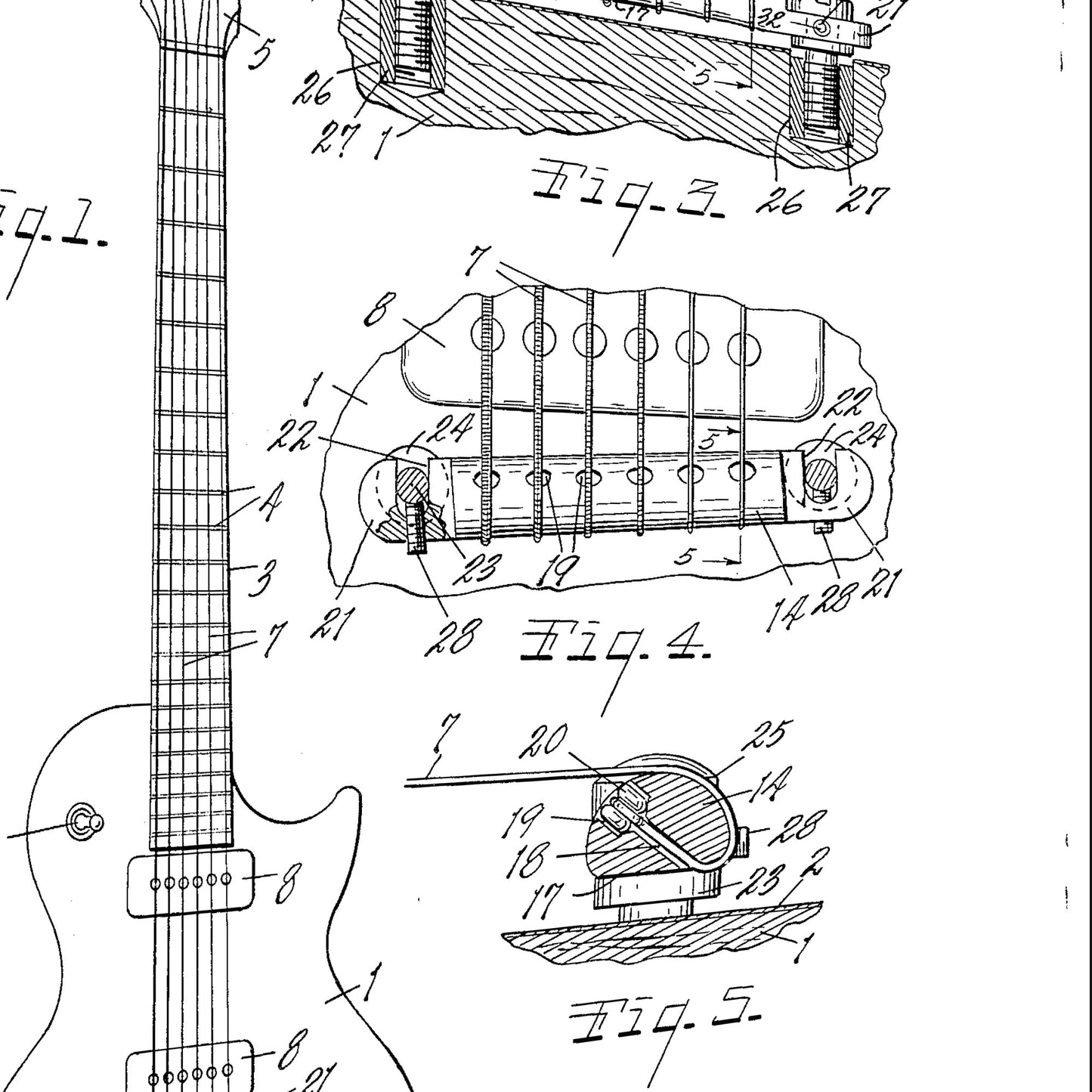 Gibson Les Paul Guitar Patent Print