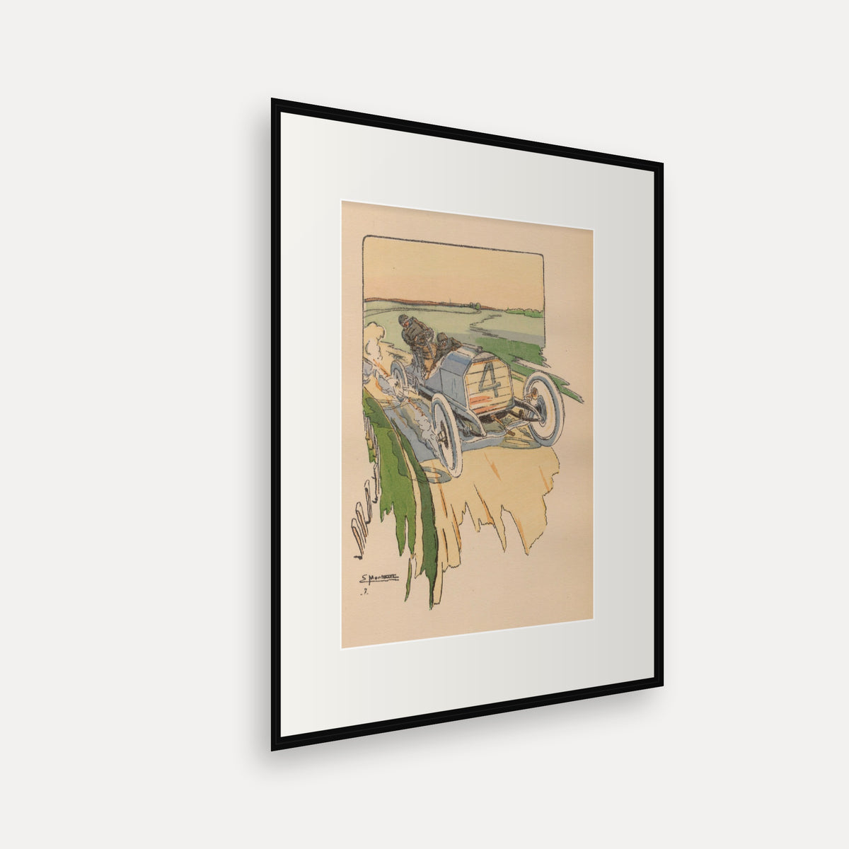 Coupe Gordon-Bennett 1903, Mercedes - Ernest Montaut framed print shown at an angle
