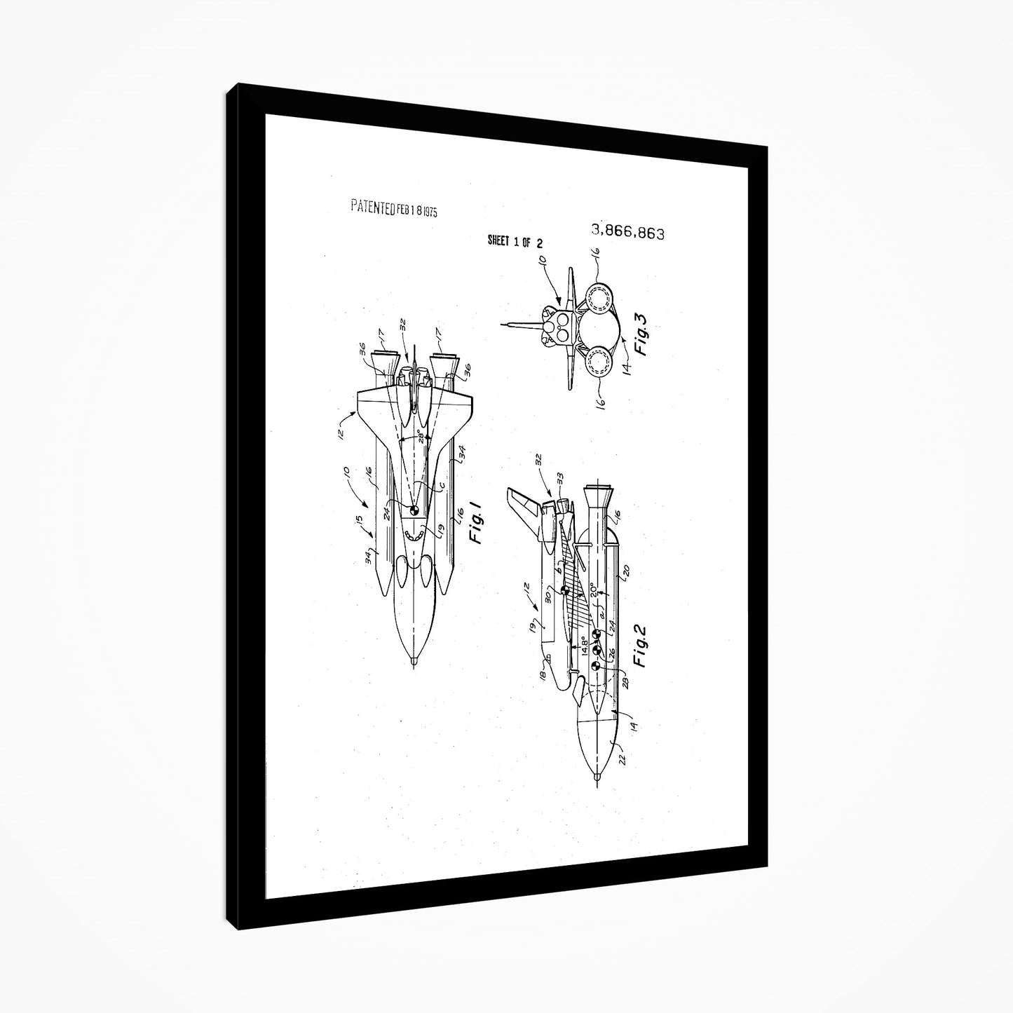 NASA Space Shuttle Patent Print