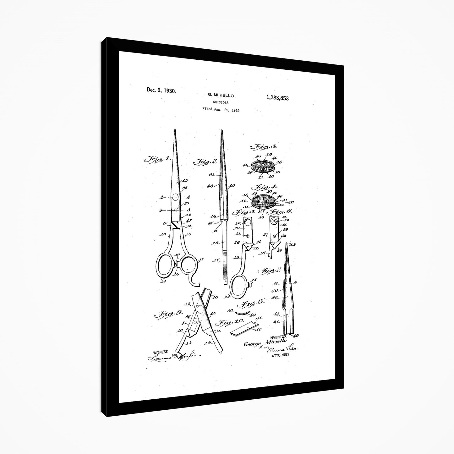 Scissors 1930 Patent Print