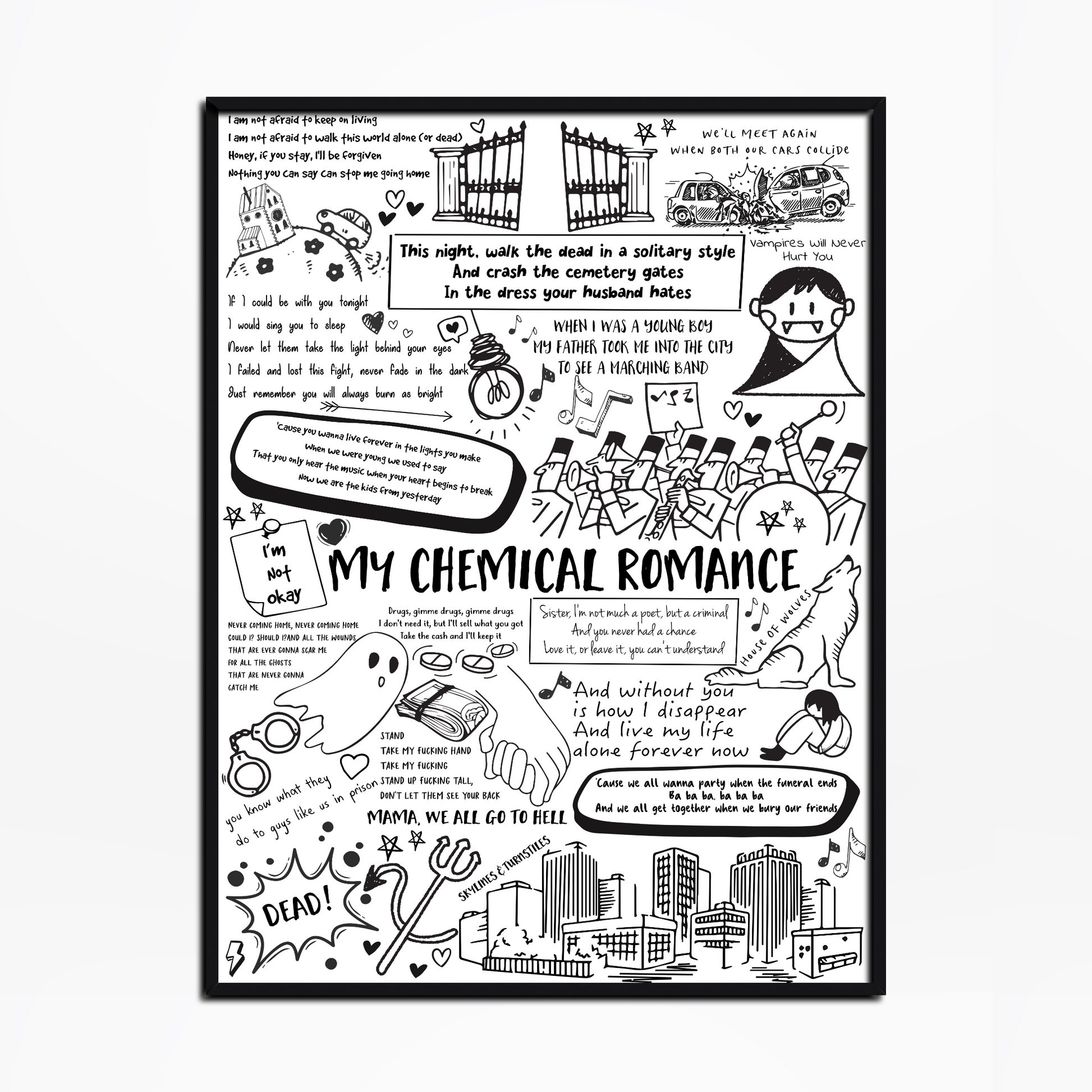 My Chemical Romance Lyric Album Print