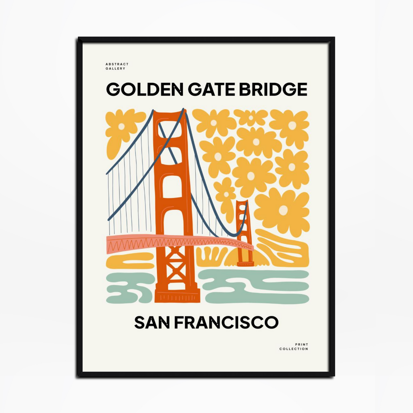 Golden Gate Bridge Floral Print