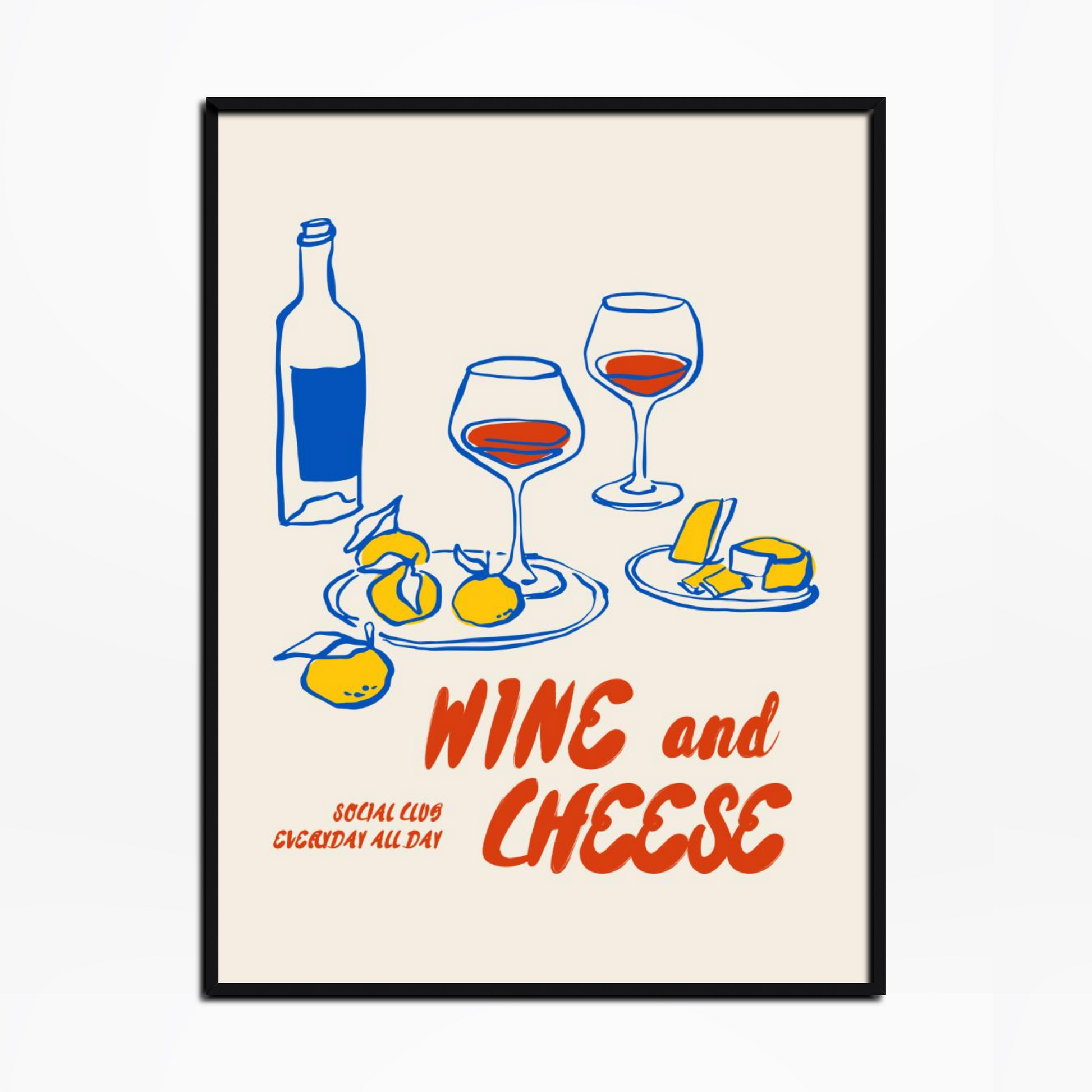 Wine And Cheese Club Print