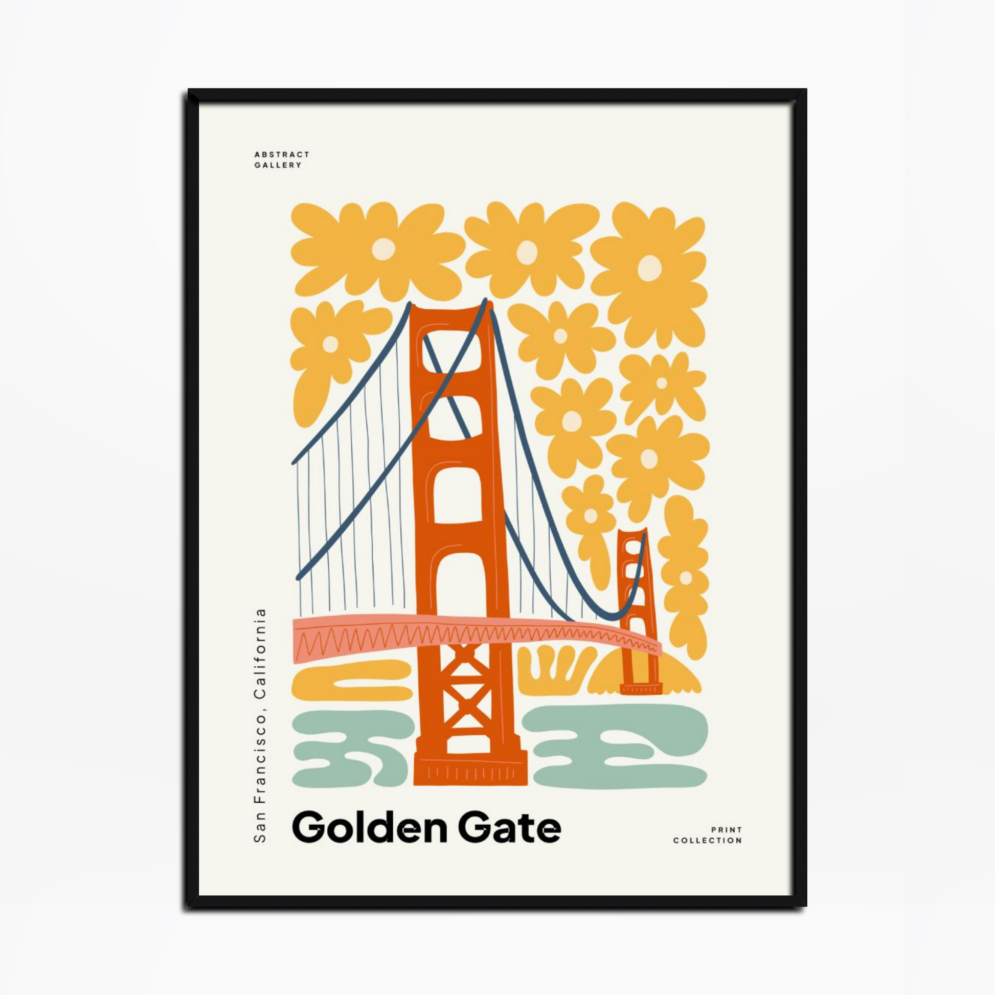 Golden Gate Bridge Floral Print