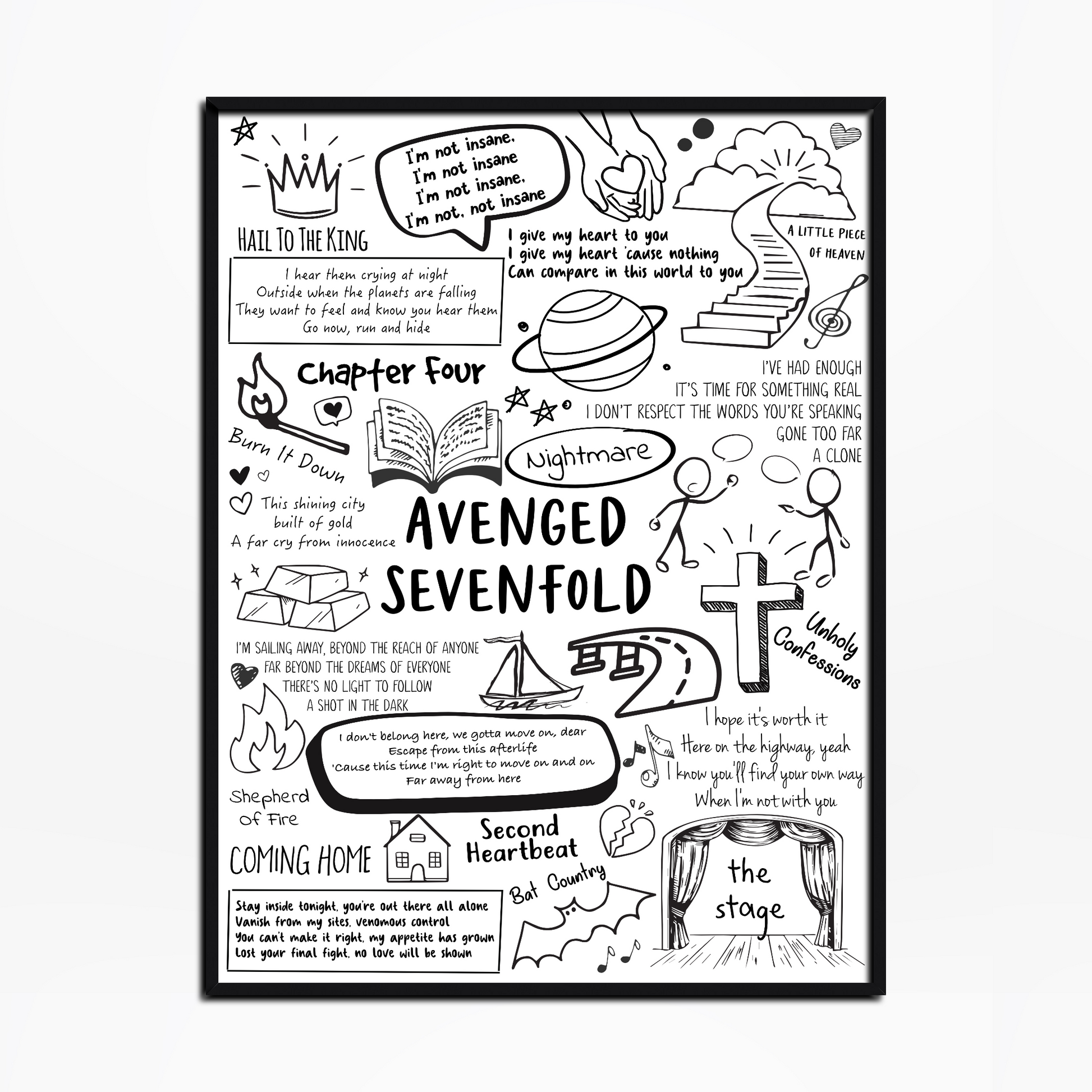 Avenged Sevenfold Lyric Album Print